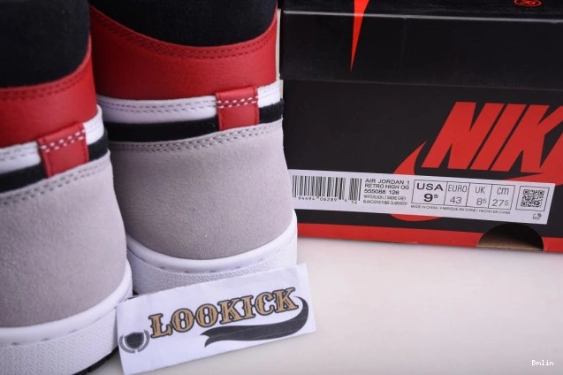 Bmlin shoes 1 Smoke Light Air Jordan OG High Grey 555088-126 0823